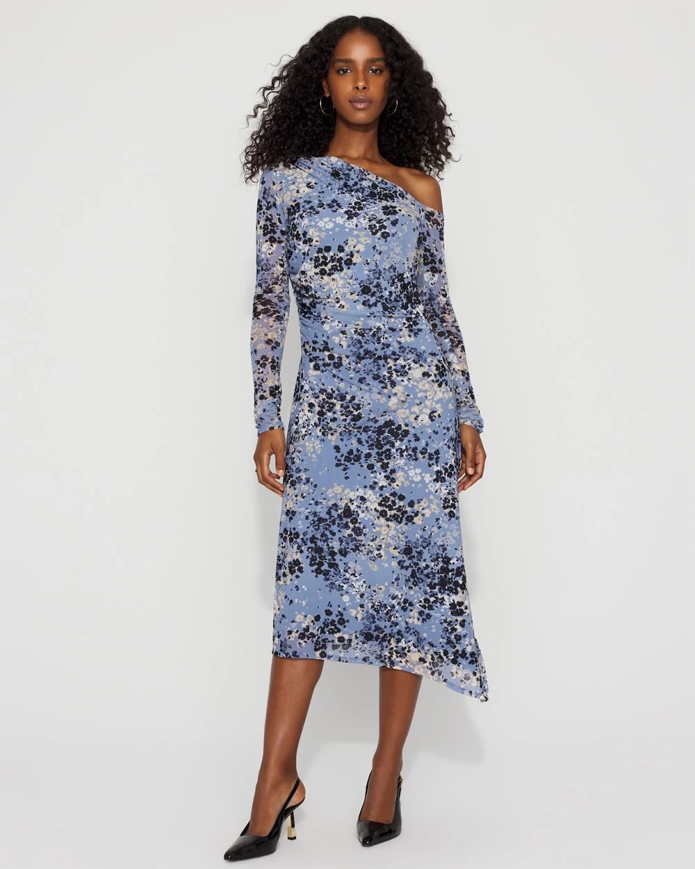 Off-The-Shoulder Bodycon Midi Dress | White House Black Market